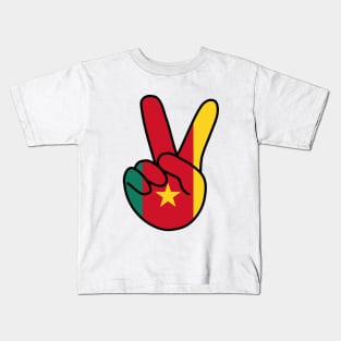 Cameroon Flag V Sign Kids T-Shirt